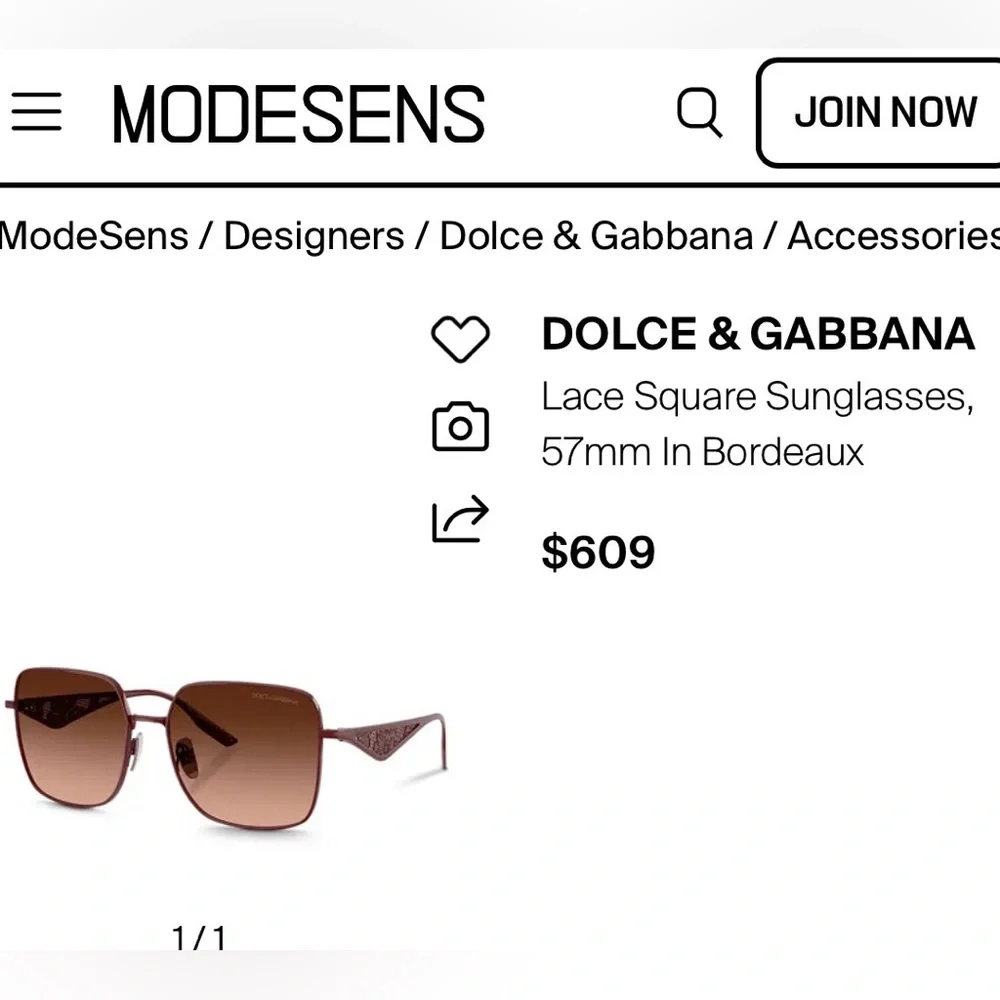DOLCE & GABBANA Lace Square Sunglasses 57mm In Bordeaux - Picture 2 of 16